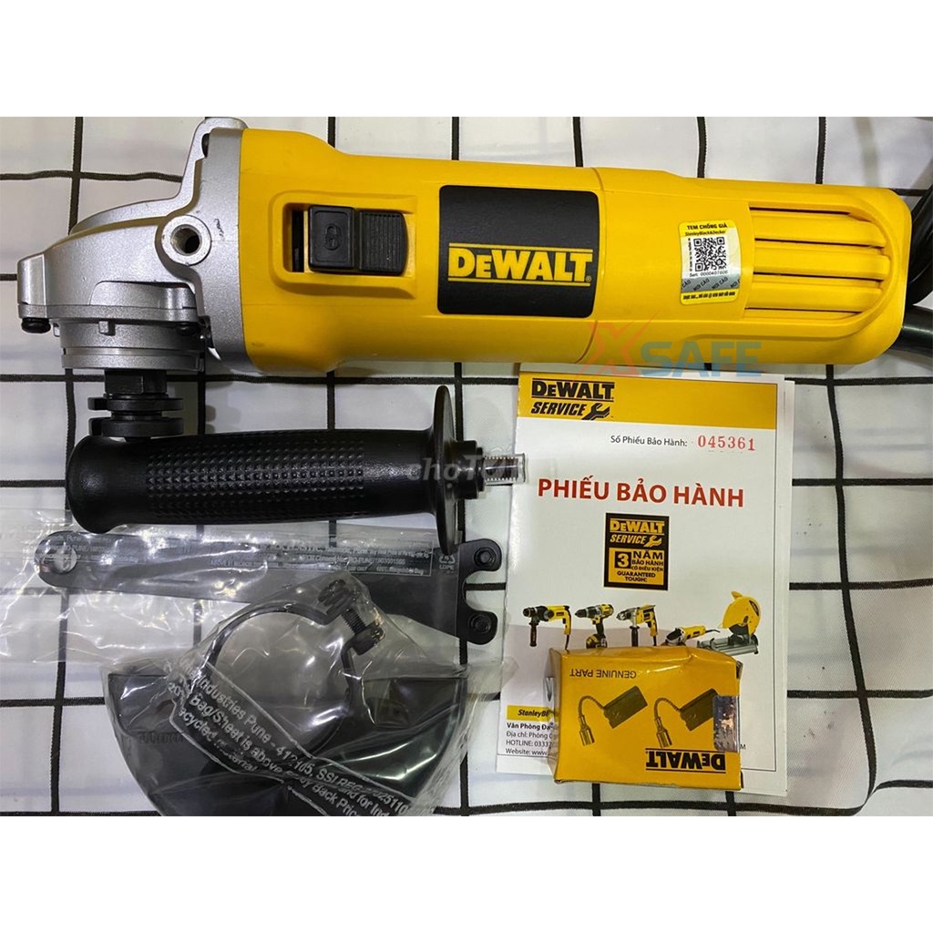 Máy mài góc cầm tay DEWALT 850W Máy cắt sắt cầm tay có bộ ly hợp bảo vệ quá tải,ren trục M10, tốc độ 11000v/p