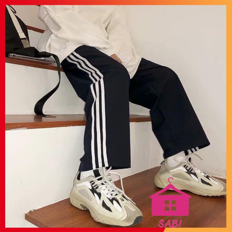 [GIÁ SỈ] Quần 3 sọc dài ống rộng đi chơi, mặc nhà - Quần baggy nữ SABI SHOP