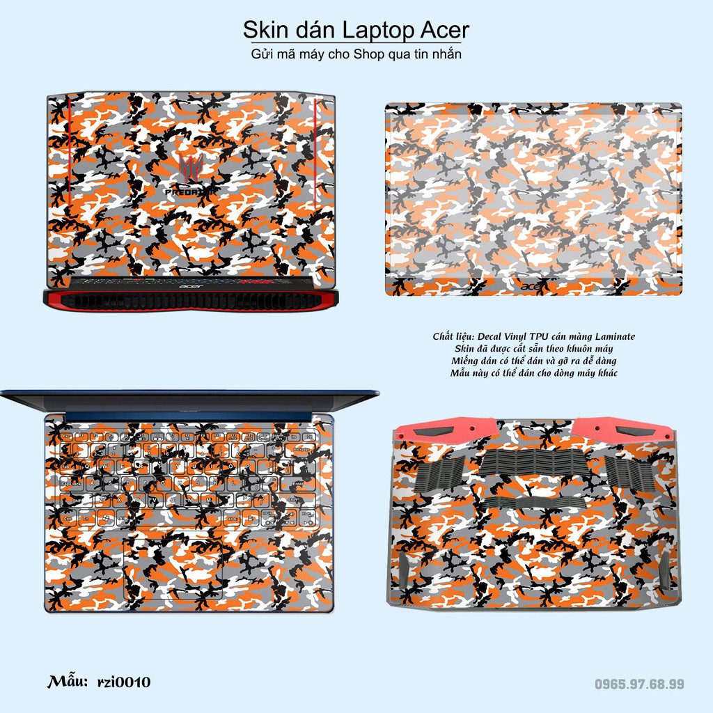 Skin dán Laptop Acer in hình rằn ri (inbox mã máy cho Shop)