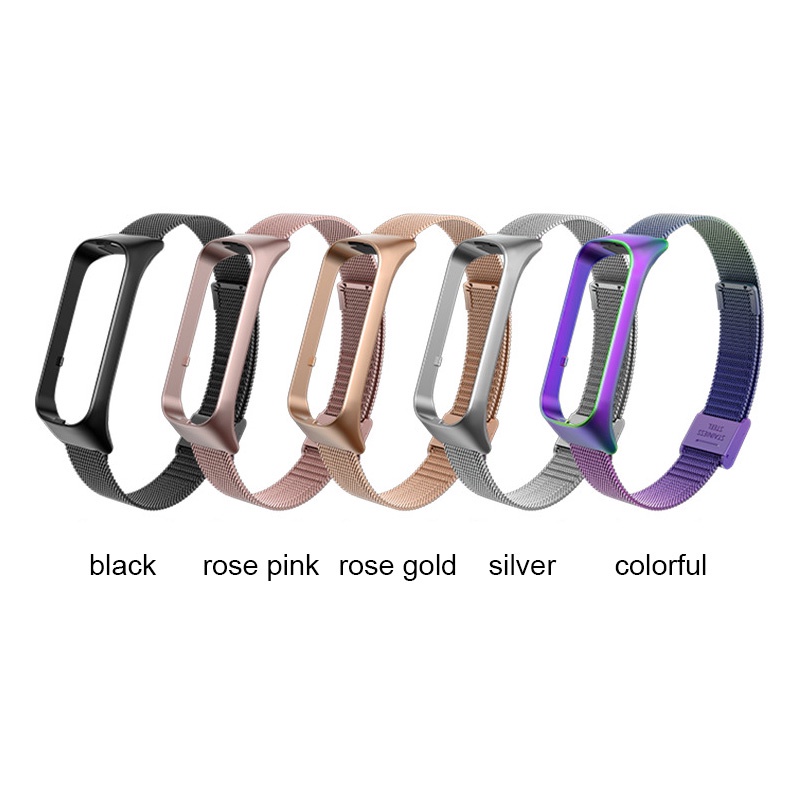 Dây Đeo Inox Cho Đồng Hồ Thông Minh Samsung Galaxy Fit 2 Kèm Khóa Cài Tùy Chỉnh Phù Hợp Với2 R220