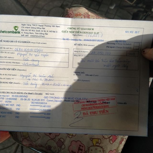 Đơn hàng bạn Nga