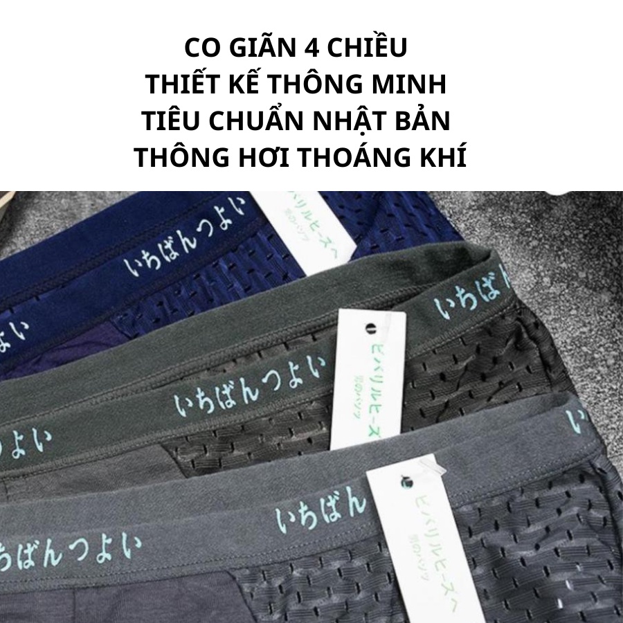 [RẺ VÔ ĐỊCH] Quần lót Nam MUJI lưới đùi cao cấp, Quần sịp nam đùi thoáng khí, kháng khuẩn
