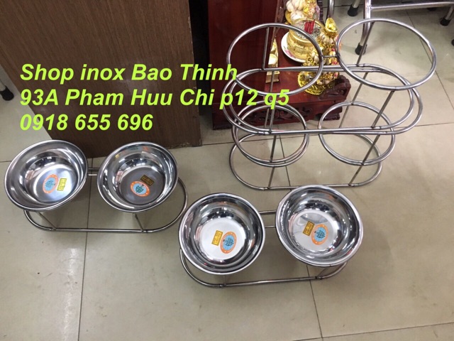 Đế ăn đôi kèm bát cao 15cm -bát 20cm