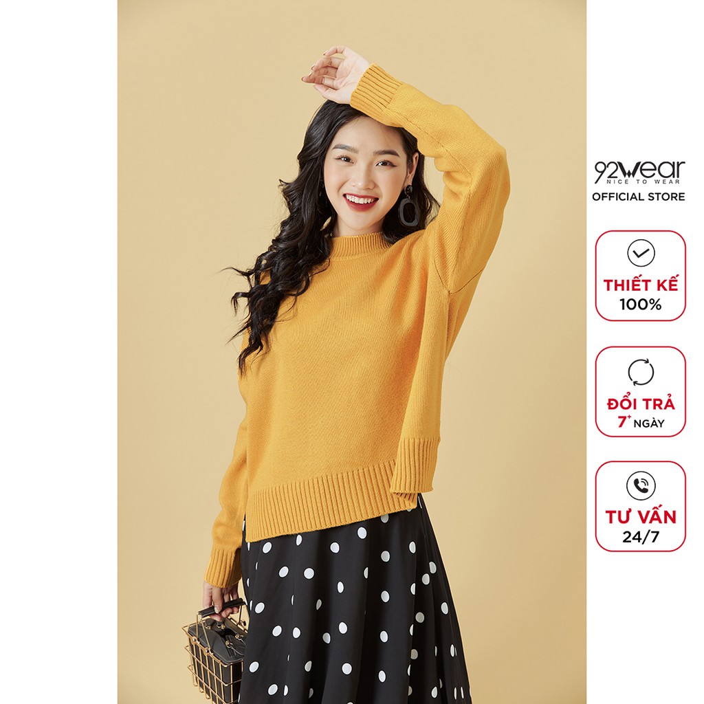 Áo len nữ dài tay 92WEAR, phong cách hàn quốc trẻ trung ALA0054 | BigBuy360 - bigbuy360.vn