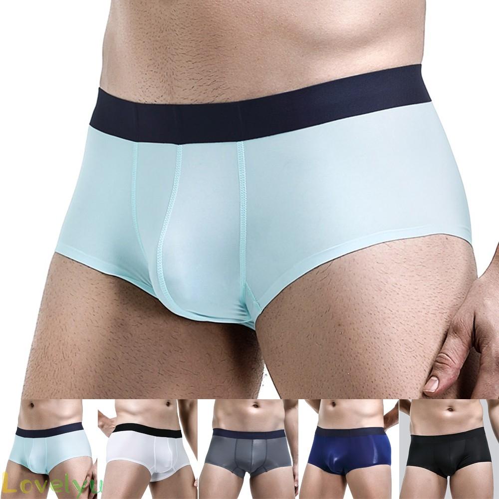 【LOVELYU】Briefs Boxer Trunks Ice Silk Men Underpants Underwear Shorts Practical【Good Quality】
