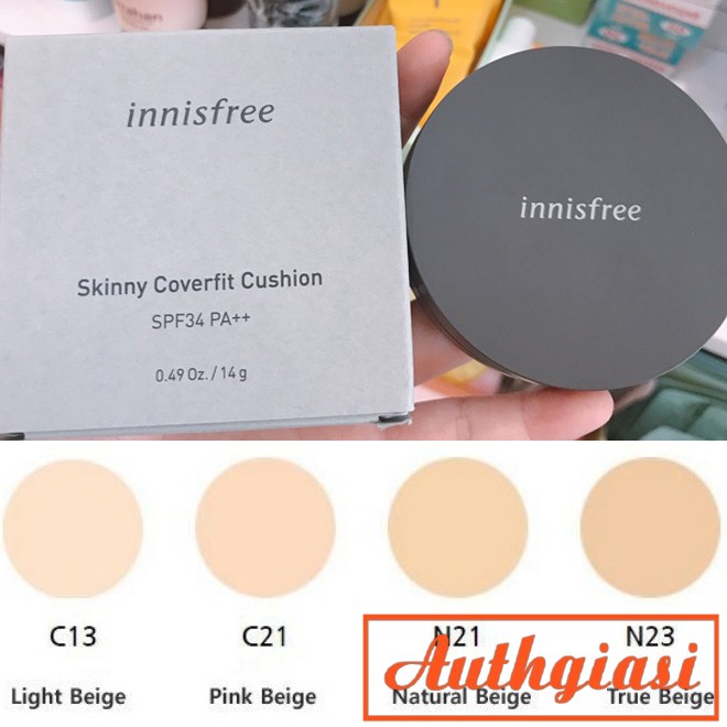 Phấn nước Innisfree Skinny Coverfit Cushion Cover Fit siêu kiềm dầu che phủ tốt 14g | BigBuy360 - bigbuy360.vn