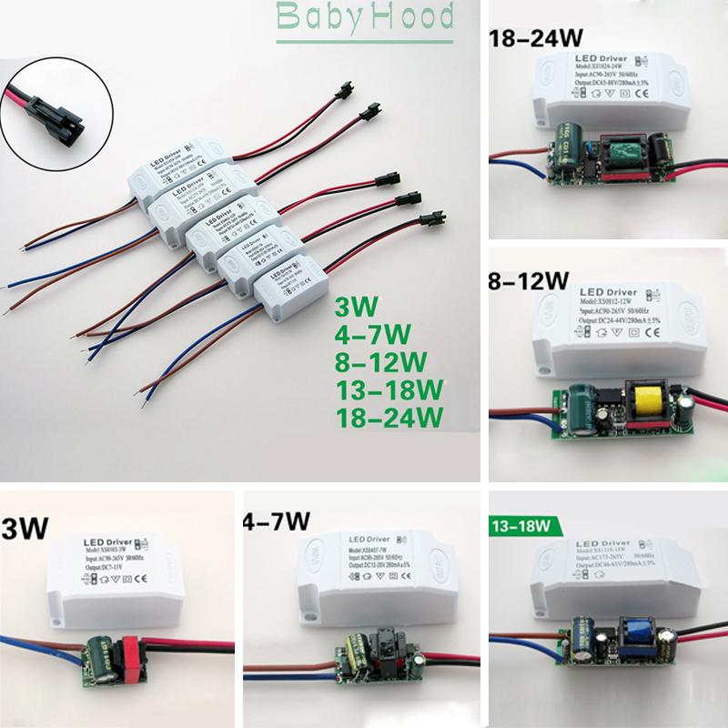 Bộ chuyển đổi nguồn đèn LED Ac90~265V 3~24w