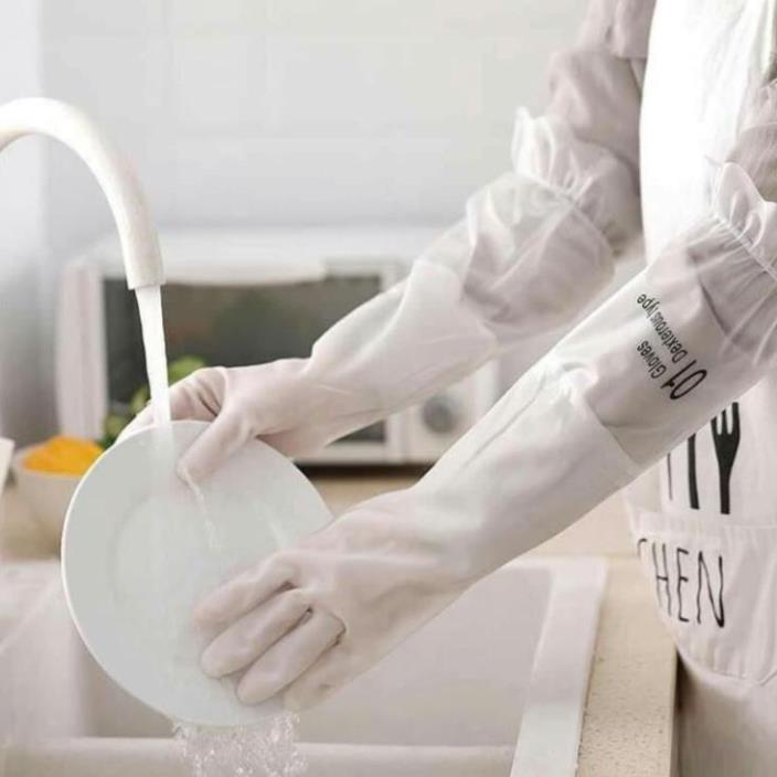 SR Găng Tay Cao Su Rửa Chén Bát Siêu Dai Dài Tay - Cổ cao – Cổ ngắn - Có chun chống tụt