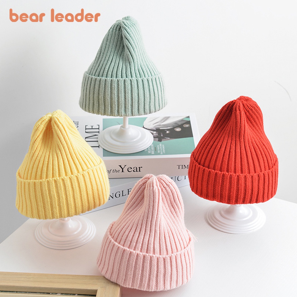 Mũ len BEAR LEADER đan móc hình gấu giữ ấm mùa đông cho trẻ sơ sinh