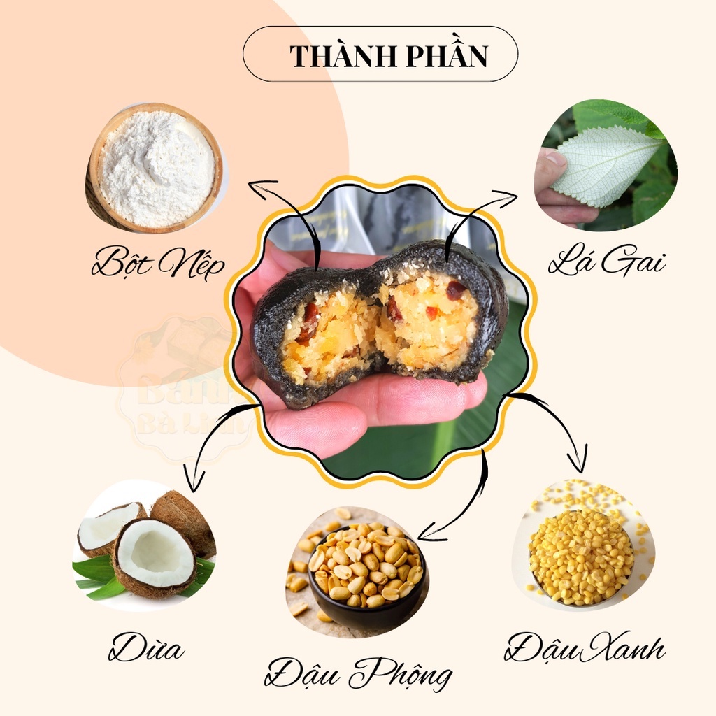 Bánh Ít Lá Gai Đặc Sản Nhân Dừa Đậu, 50 Cái, Hương Vị 100 Năm - Bánh Bà Linh