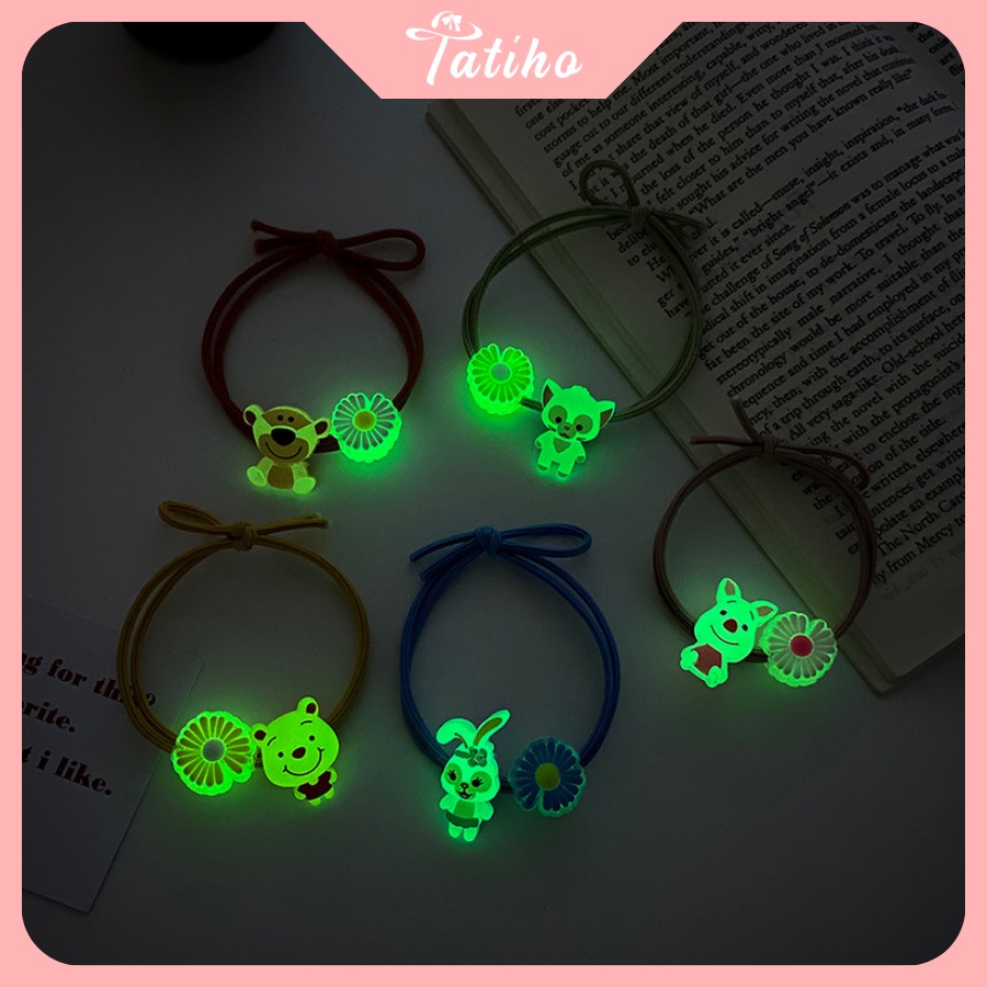 Dây Cột Tóc Phát Sáng Họa Tiết Hoạt Hình Dễ Thương Phong Cách Hàn Quốc Nhiều Màu - Tatiho - Mã SC014
