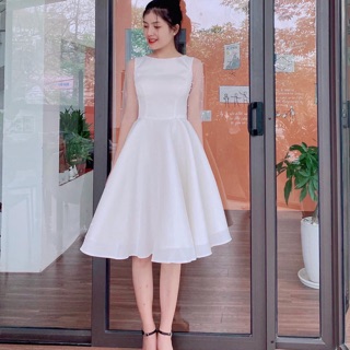 Váy thiết kế tafta xoè tay ngọc