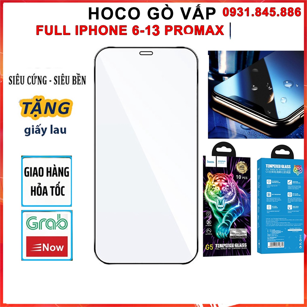 💎Loại Tốt💎Kính cường lực iPhone Hoco G5 Full Màn ip 6/6s/7/8/7 plus/8plus/x/xr/xs max/11/ pro/11 promax/12/13 pro max