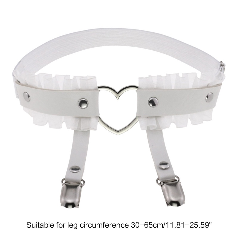 Đôi Vớ Da Pu Phối Ren Và Kẹp Chân Dùng Hóa Trang Thời Trang Cho Nữ