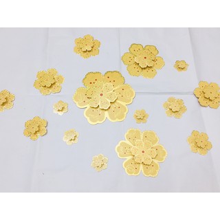 Bộ 15 hoa mai trang trí tết, bông mai thiết kế 3D trang trí năm mới 2020