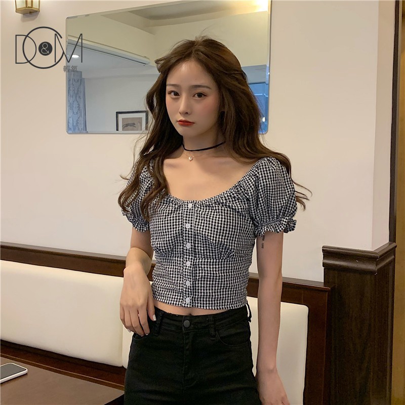 Áo Sơ Mi Ngắn Tay Kẻ Sọc Kiểu Retro Hàn Quốc Thời Trang 2020 | BigBuy360 - bigbuy360.vn