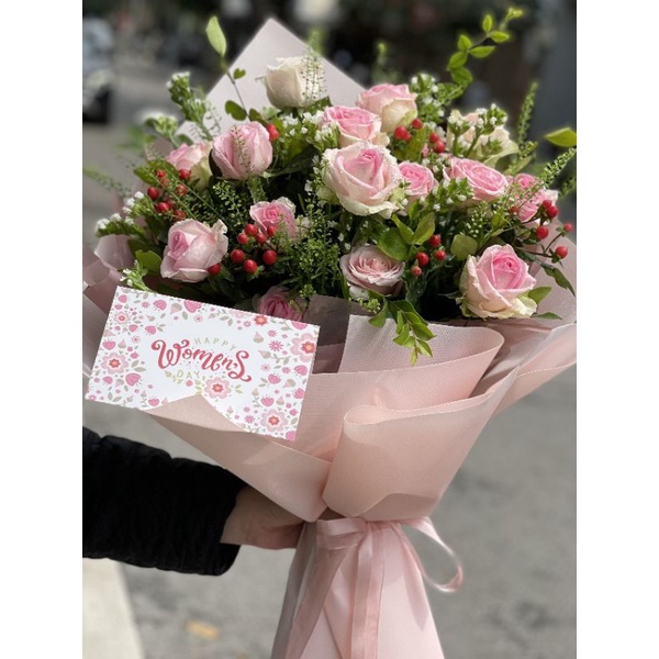 Bó hoa hồng tươi 꽃다발 sinh nhật sự kiện