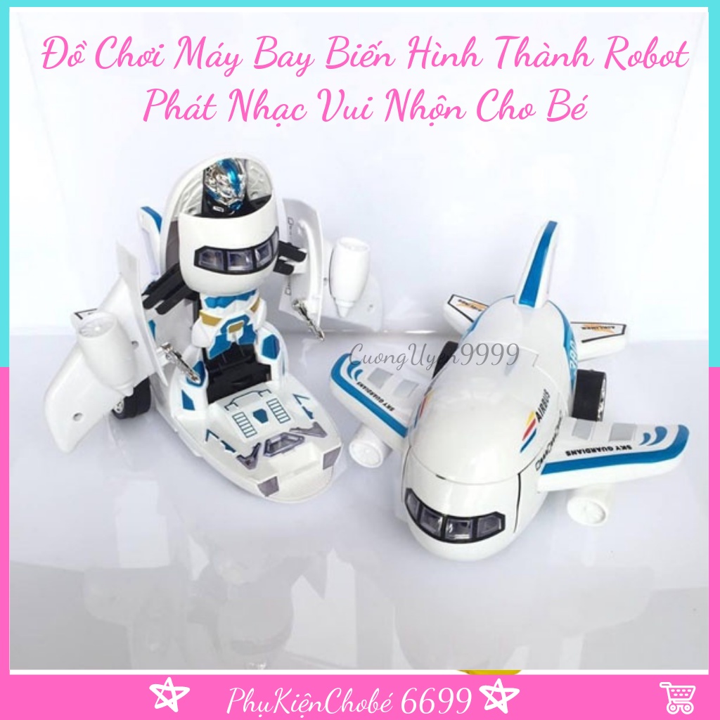 Đồ Chơi Máy Bay Biến Hình Thành Robot Phát Nhạc Vui Nhộn Cho Bé