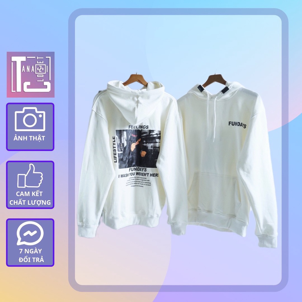 [sẵn]Áo hodie tay dài form rộng in chữ Funny (ảnh thật tại shop) Tanazi Closet