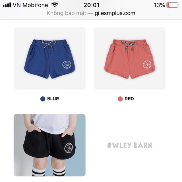 (Sz105-110-120-130-140)Quần Owley Barn xuất hàn