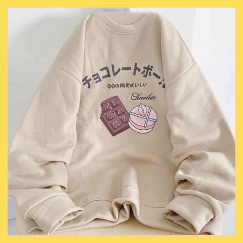 Áo Sweater nỉ in chữ Hàn Quốc - Nỉ ngoại dài tay dáng rộng Ulzzang siêu hot - CHAN CHAN STORE