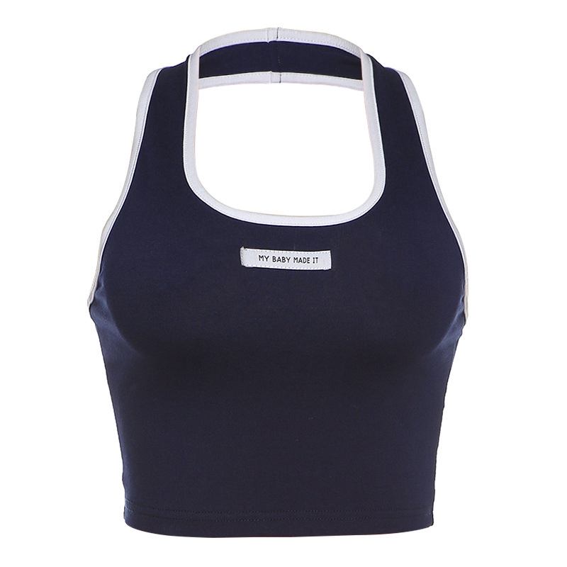 DUNEA Áo hai dây hở lưng quyến rũ phong cách chÂu Âu cá tính thời trang dành cho nữ