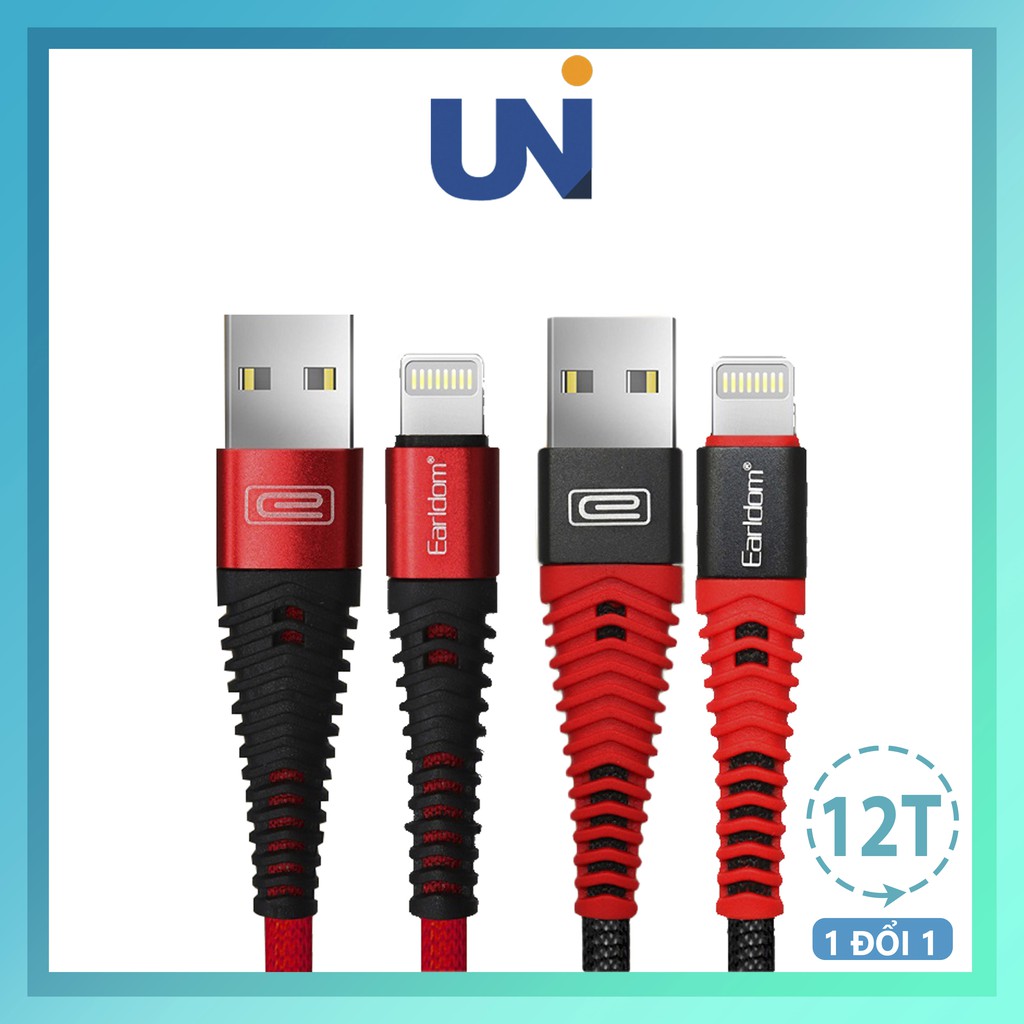 Dây Sạc iPhone Earldom AH-060 1M Cho Điện Thoại IPhone/ Samsung/ Oppo/ Xiaomi chân TypeC/ Micro USB/ iOS siêu bền | BigBuy360 - bigbuy360.vn