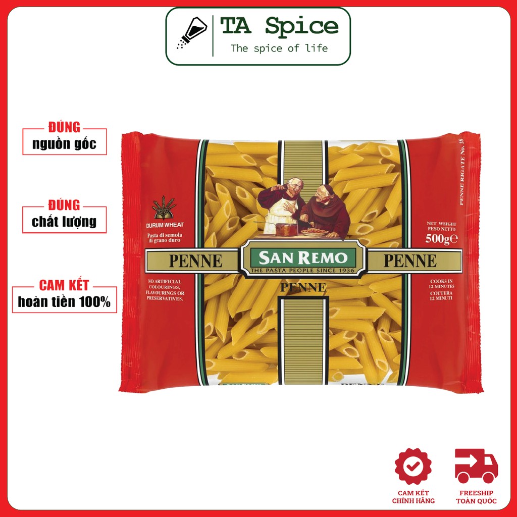 [SẢN PHẨM MỚI] Nui Penne San Remo Số 18 Gói 500g - San Remo Pasta Penne No.18