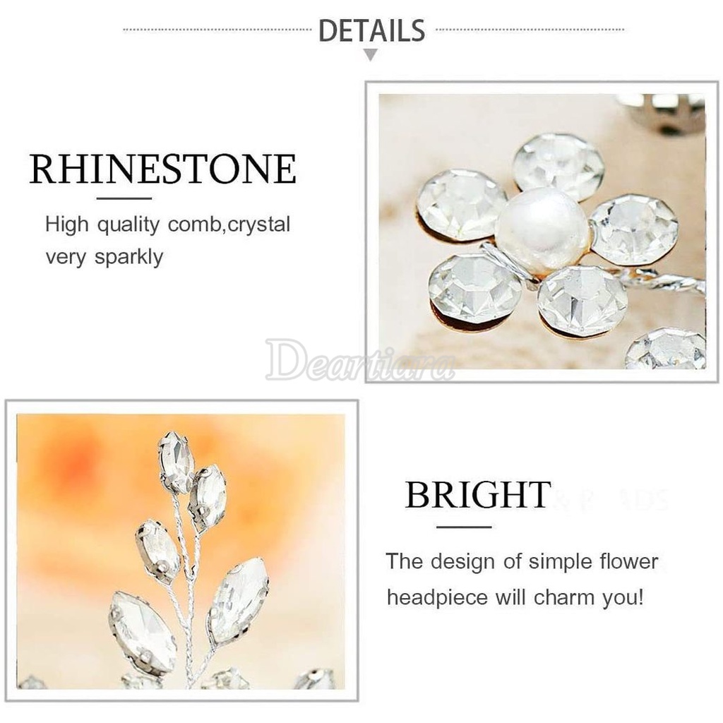 Mới Cài Tóc Đính Đá Pha Lê Sang Trọng Dành Cho Cô Dâu