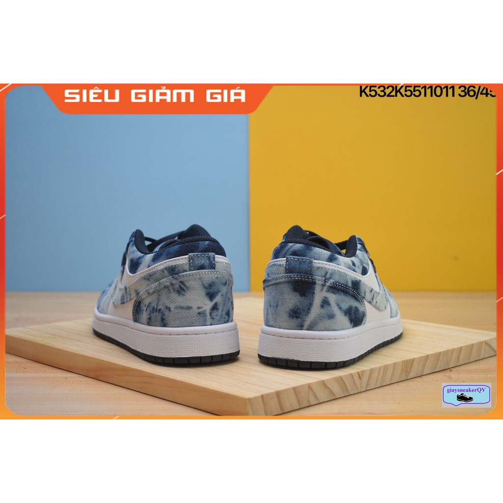 Giày thể thao Air Jordan 1 Low Washed Denim  cổ thấp siêu đẹp dành cho nam và nữ