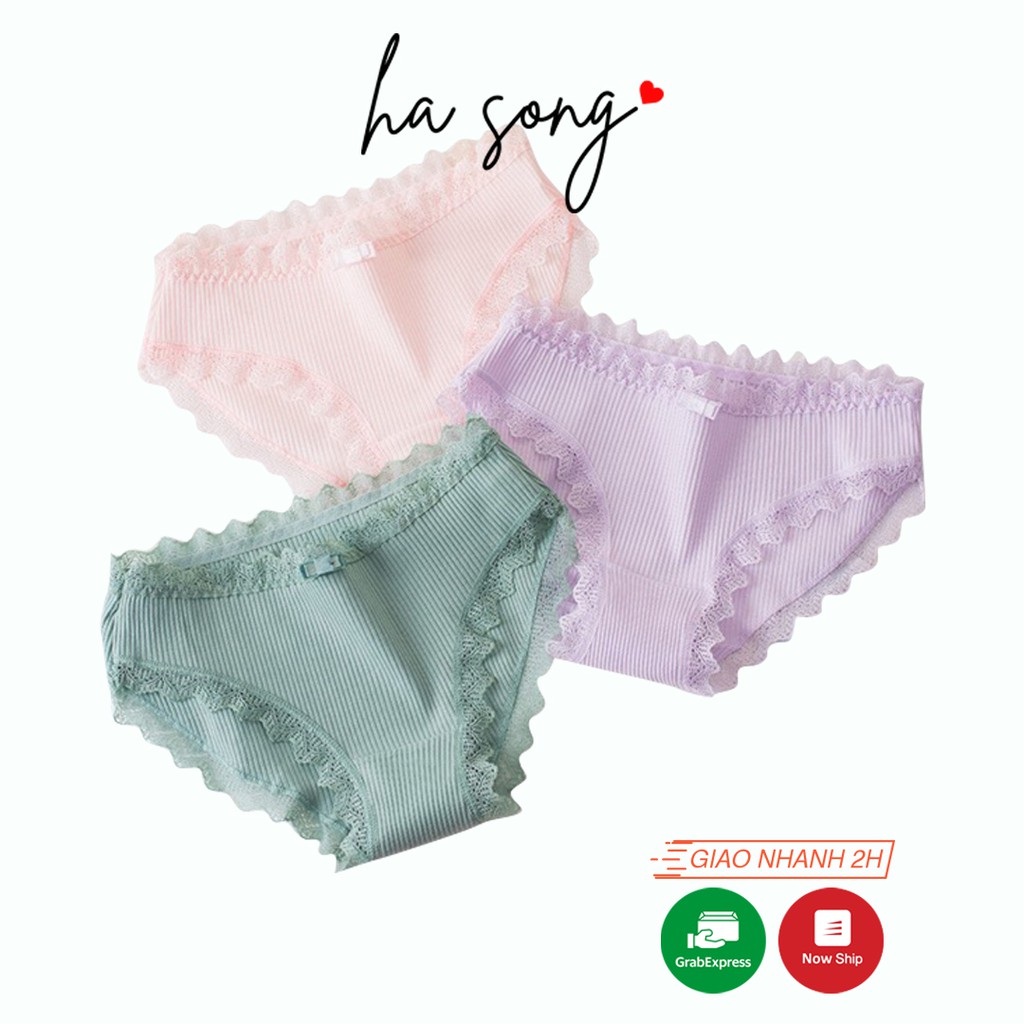 Quần lót cotton cạp ren nâng mông xuất Nhật QL99-Ha Song Shop