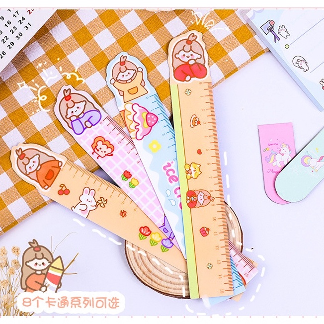 Thước Dẻo Họa Tiết Hoạt Hình, Kích Thước 15cm