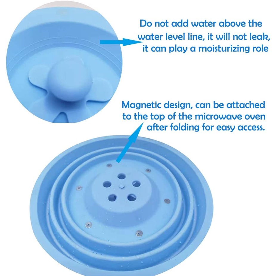 Nắp Đậy Lò Vi Sóng Bằng Silicone Từ Tính Chống Đổ Có Thể Gấp Lại 11in &amp; BPA An Toàn Không Chứa BPA