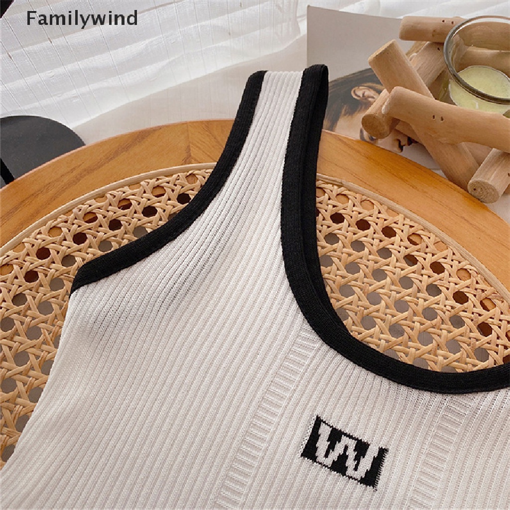 Áo croptop không tay dáng ôm in chữ thời trang cho phái nữ