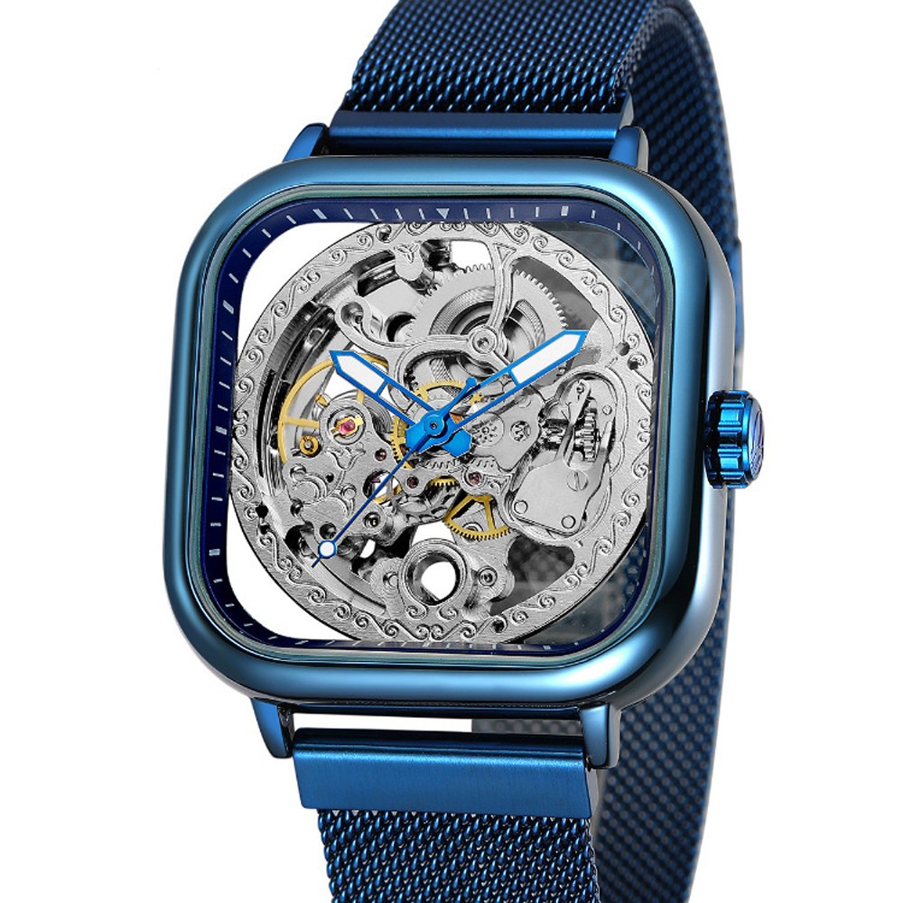 Đồng hồ cơ Forsining mặt số rỗng dây thép không gỉ cho nam | BigBuy360 - bigbuy360.vn