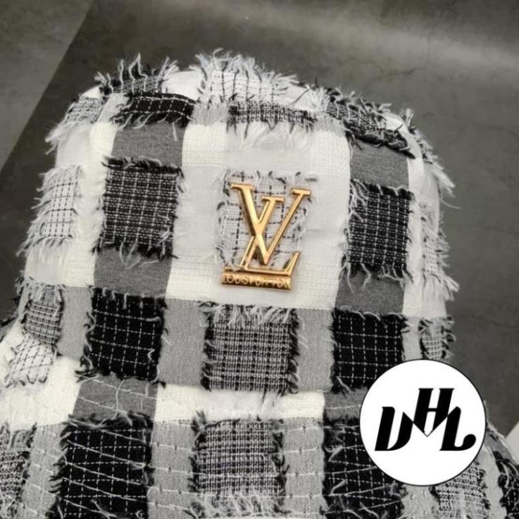 Mũ Bucket LV Caro Phối Tua Rua Form Rộng Thời Trang Unisex Nam Nữ