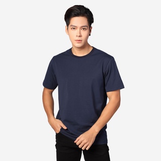 Áo thun nam chính hãng Palamo vải cotton compact siêu mát màu xanh đen, thấm nhanh