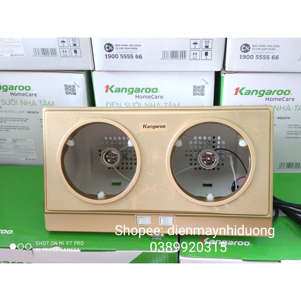 Thanh lý khung đèn sưởi nhà tắm 2 bóng Kangaroo KG247V KG3BH01 chính hãng - Giao hàng ngẫu nhiên model