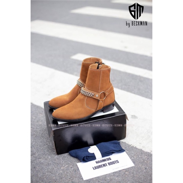 Giày Harness Laurent Boots chất da bò cao cấp phong cách thời trang nam 💖Bảo hành 12 tháng💖