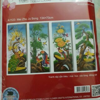 Tranh thêu chữ thập tứ quý