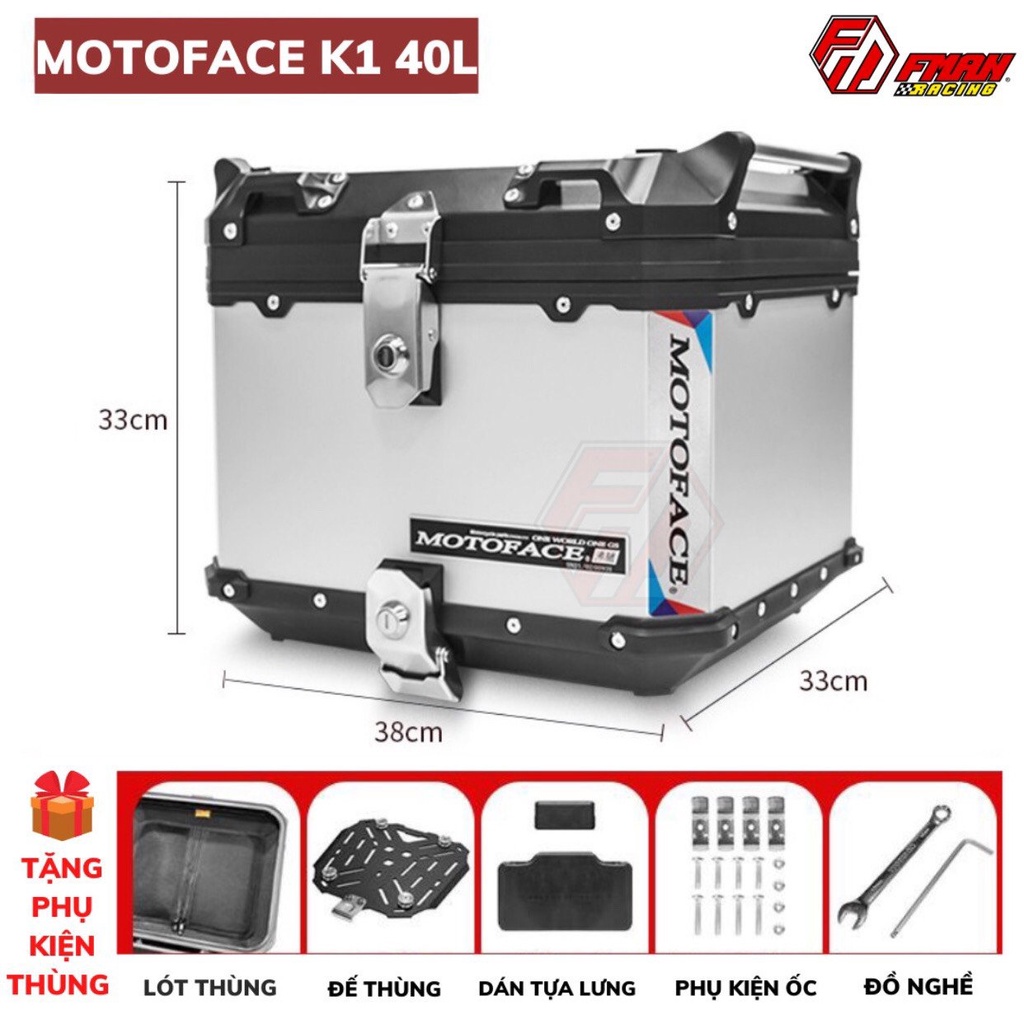 THÙNG NHÔM MOTOFACE CHÍNH HÃNG K1 NEW