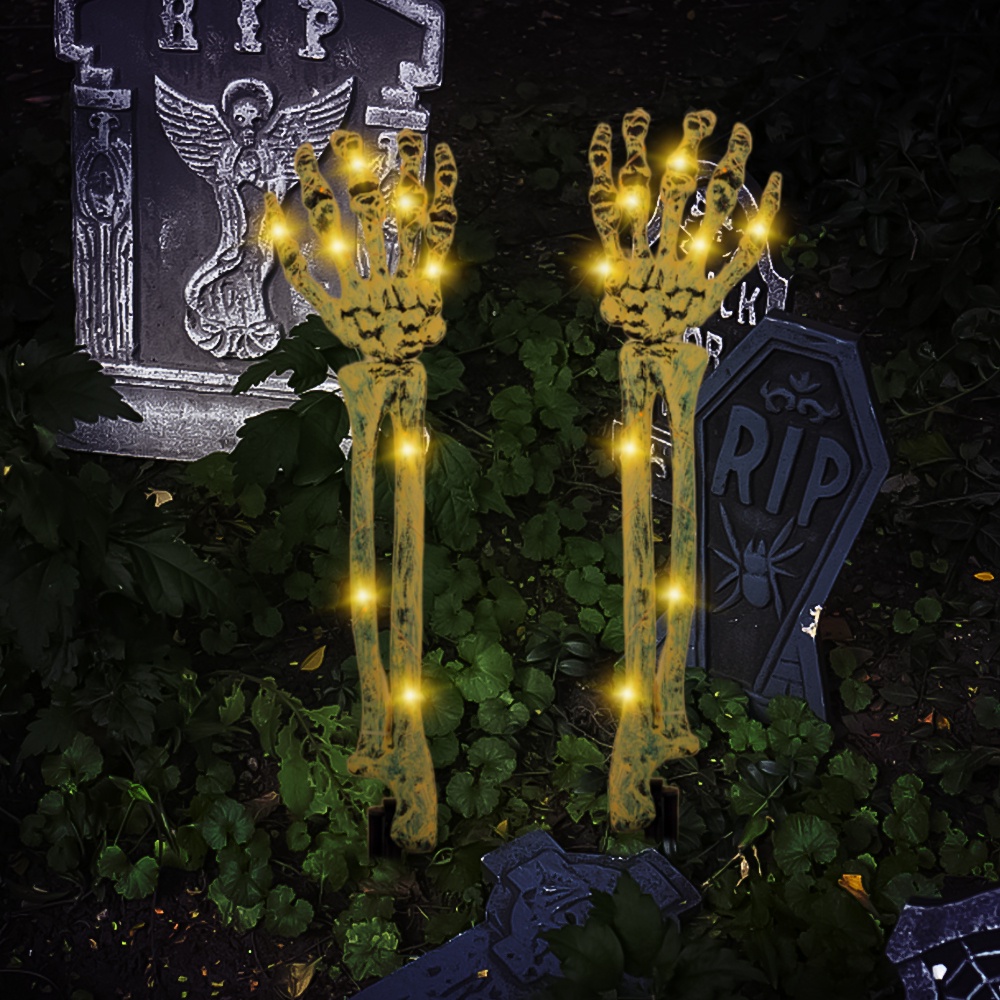 Bộ 2 Đèn Led 40 Bóng Hình Bộ Xương Trang Trí Halloween
