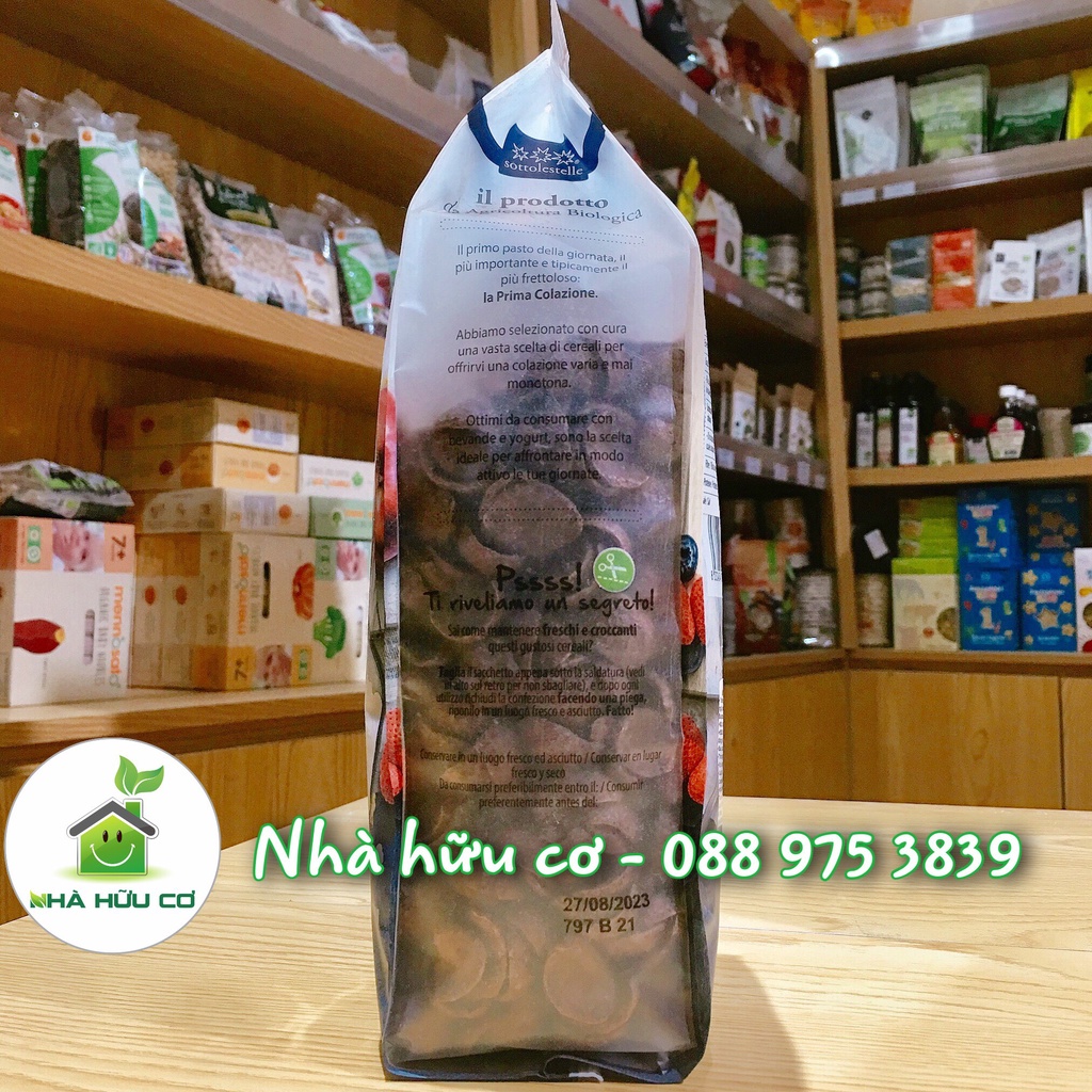 Ngũ Cốc Hữu Cơ Socola DẠNG MẢNH 300g Sottolestelle - Organic Choco Shells - Date: 27/8/2023 - Nhà hữu cơ