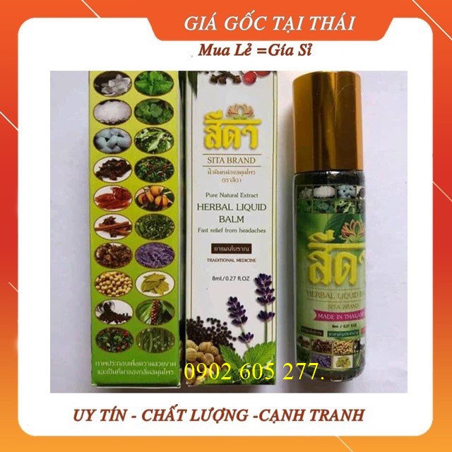 [Combo]12 Chai Dầu thảo dược 20 vị SITA BRAND HERBAL LIQUID BALM Thái Lan 8ml