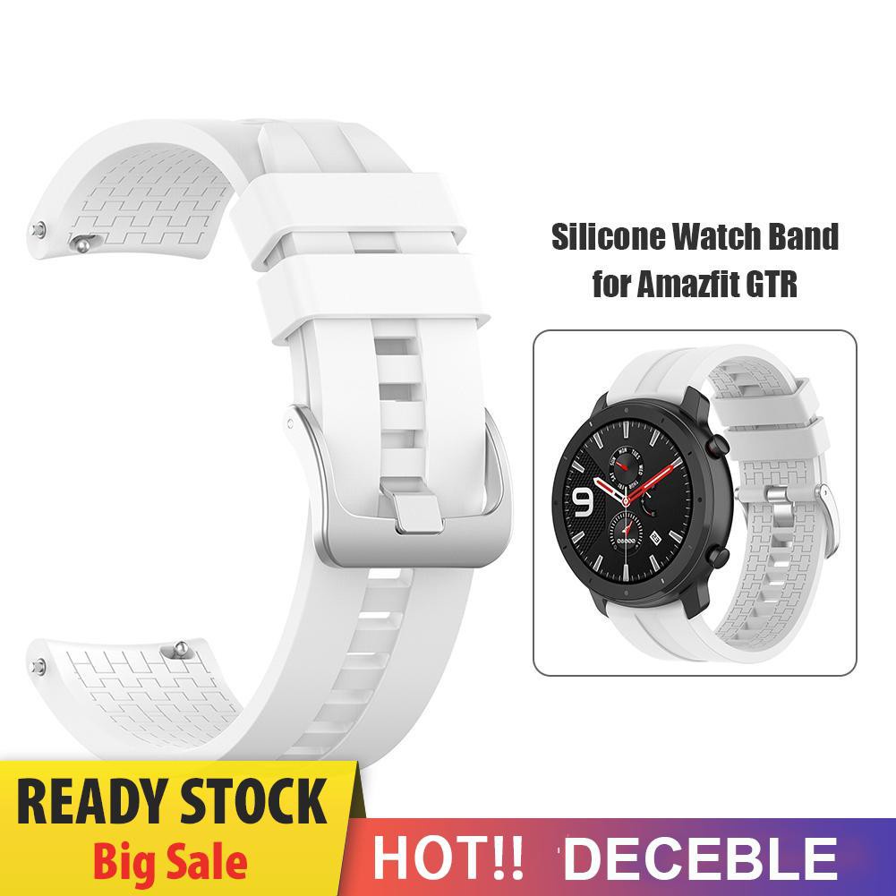 Deceble 22mm Silicone Wrist Strap Watch Band with Steel Buckle for Amazfit GTR 47mm