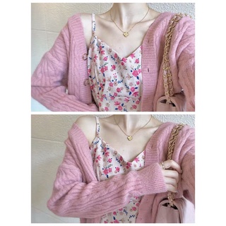 Áo len khoác ngoài basic MingMing cardigan len mịn dáng croptop