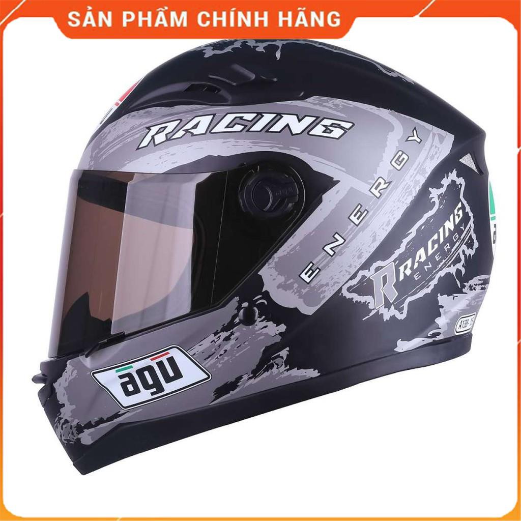 Mũ Bảo Hiểm Fullface AGU TEM Racing Energy A-15 HOT - Tặng kèm 1 cặp sừng + 1 đuôi gió + 1 túi rút đựng nón