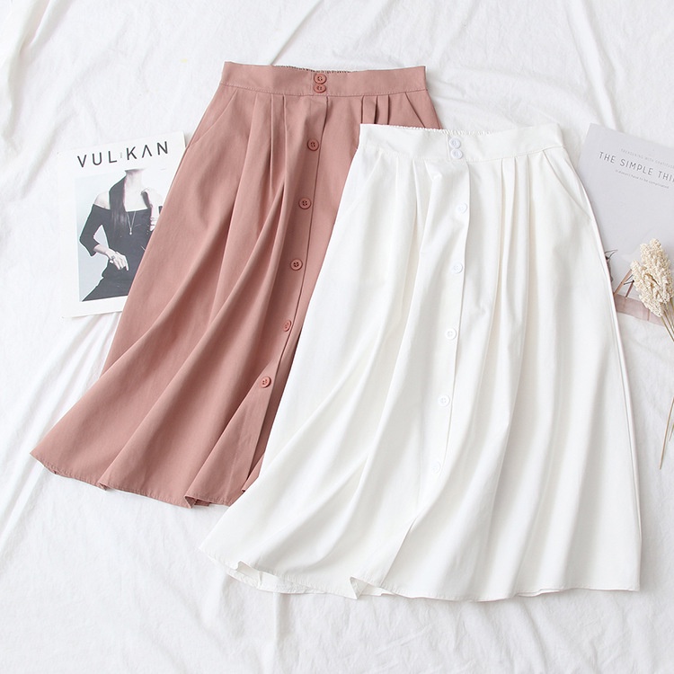 Chân váy lửng Ielgy lưng cao dáng xòe phong cách retro thời trang mùa hè dành cho nữ