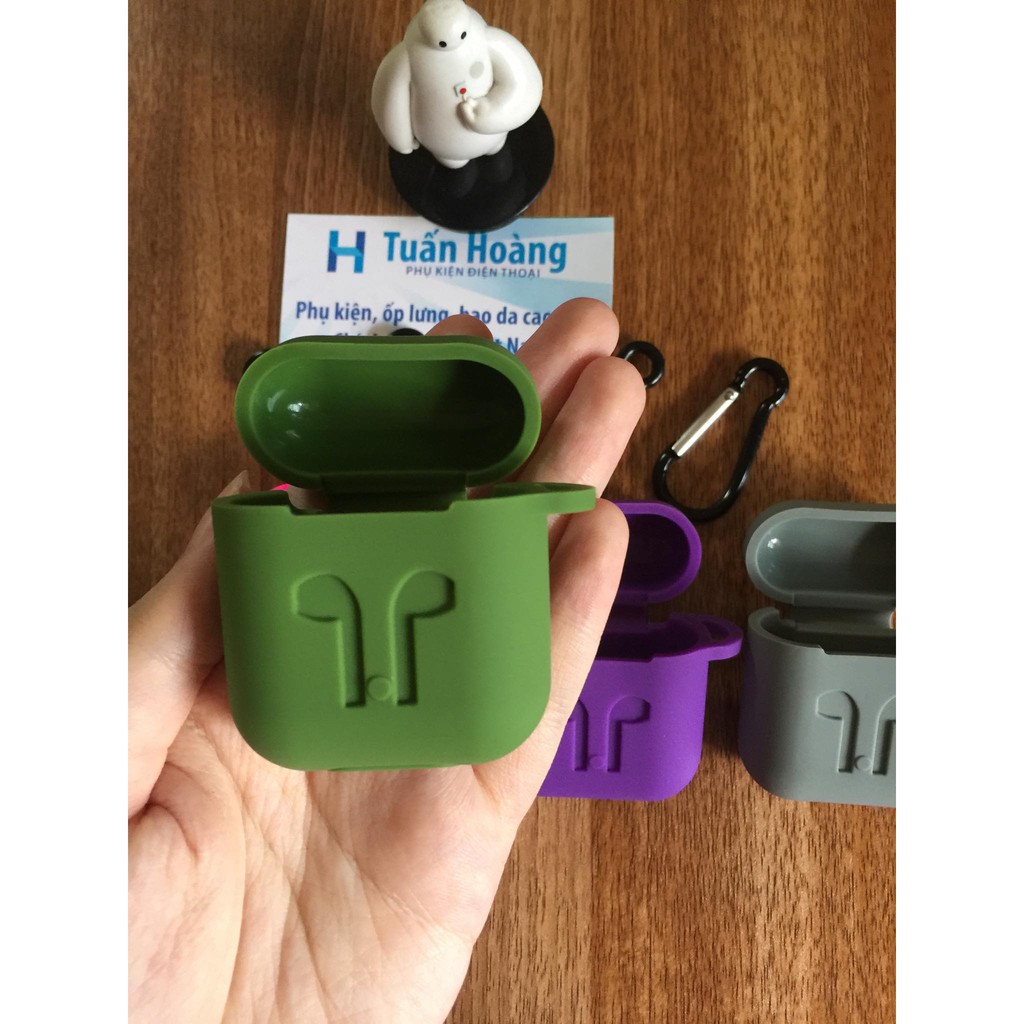 Ốp silicon Airpod/Airpods bảo vệ tai nghe Apple + móc cheo | BigBuy360 - bigbuy360.vn