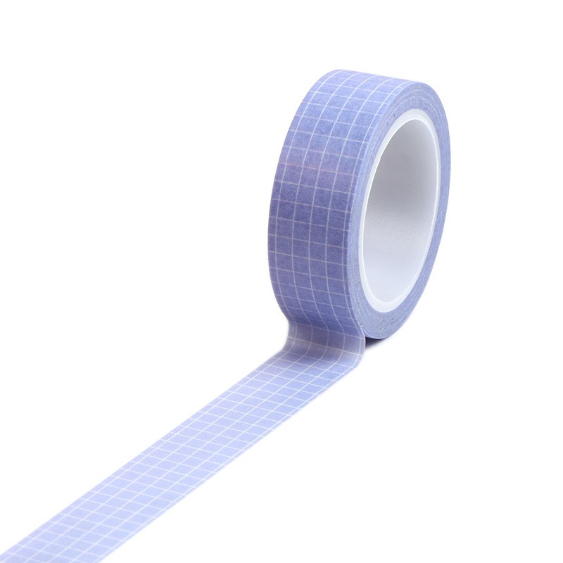 Băng keo giấy washi tape caro lưới kẻ ô vuông grid trang trí sổ tay planner màu trắng đen xanh nâu